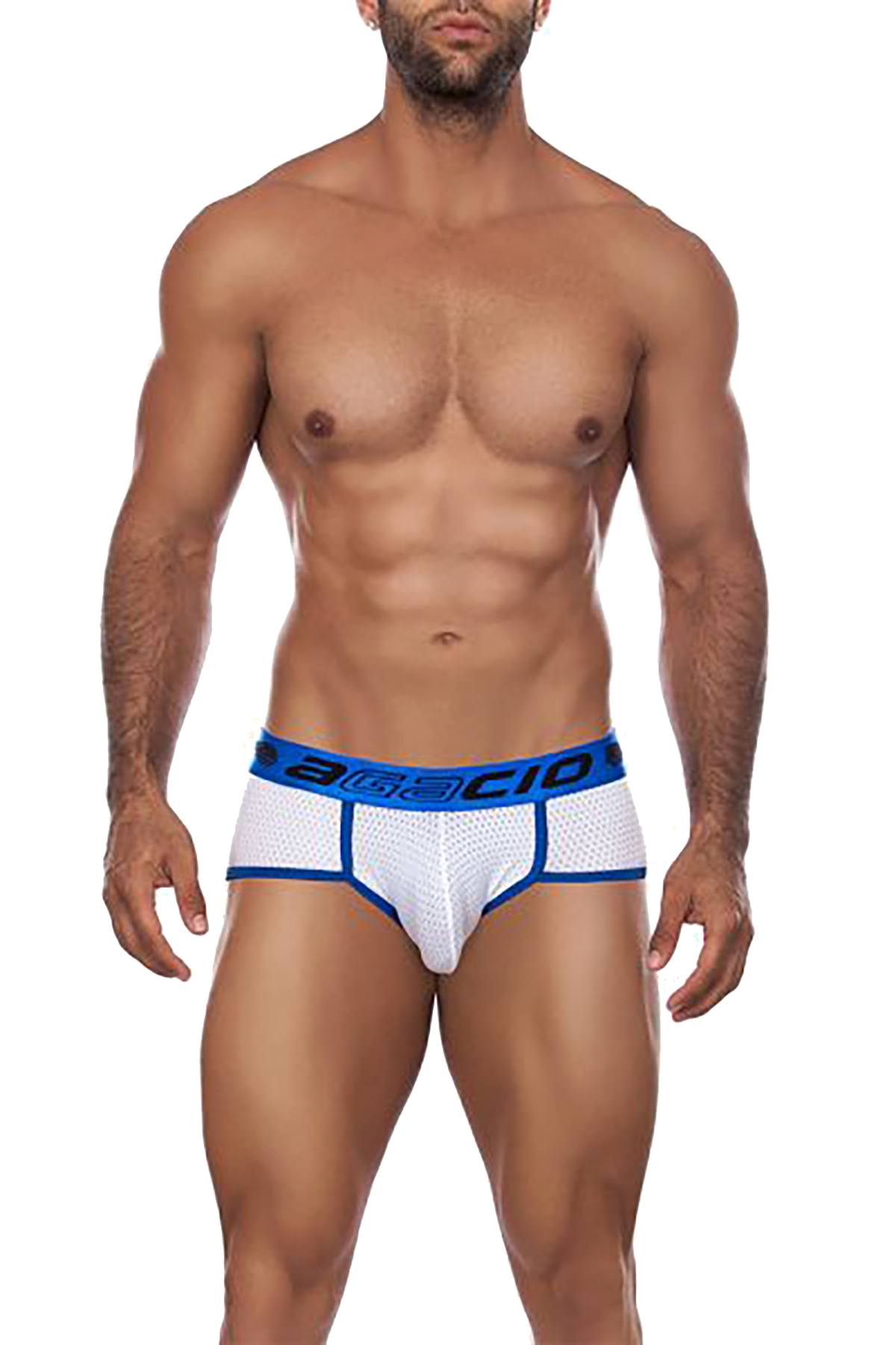 Agacio White/Royal Warm Mesh Brief