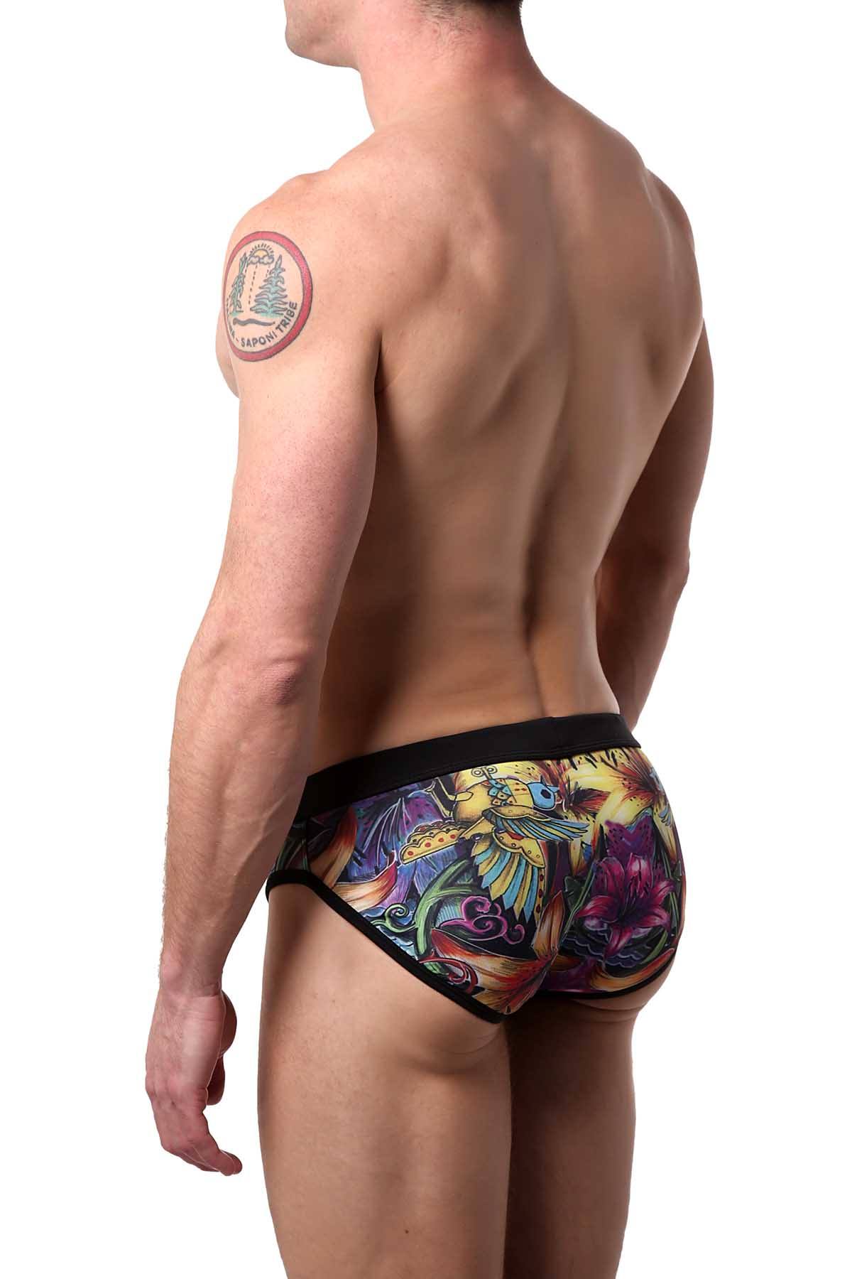 Alexander Cobb Black/Multi Solomon-Sea Swim Brief