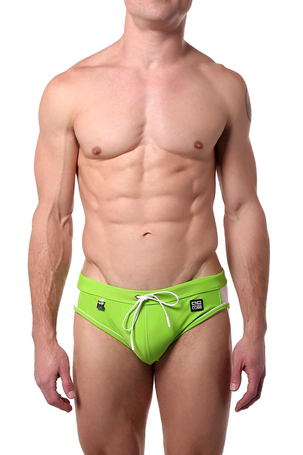 Alexander Cobb Harlequin-Green Swim Brief