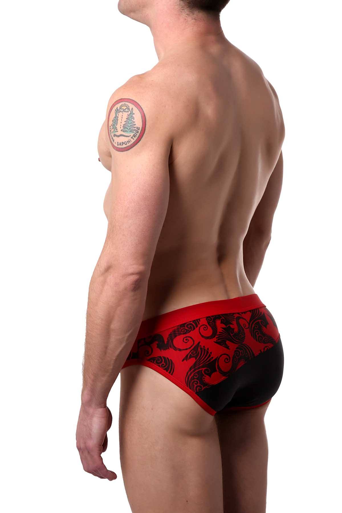 Alexander Cobb Red/Black Ross-Sea Swim Brief