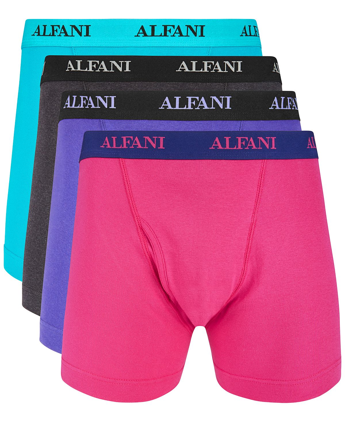 Alfani 4-pk. Cotton Boxer Briefs Created For Magenta