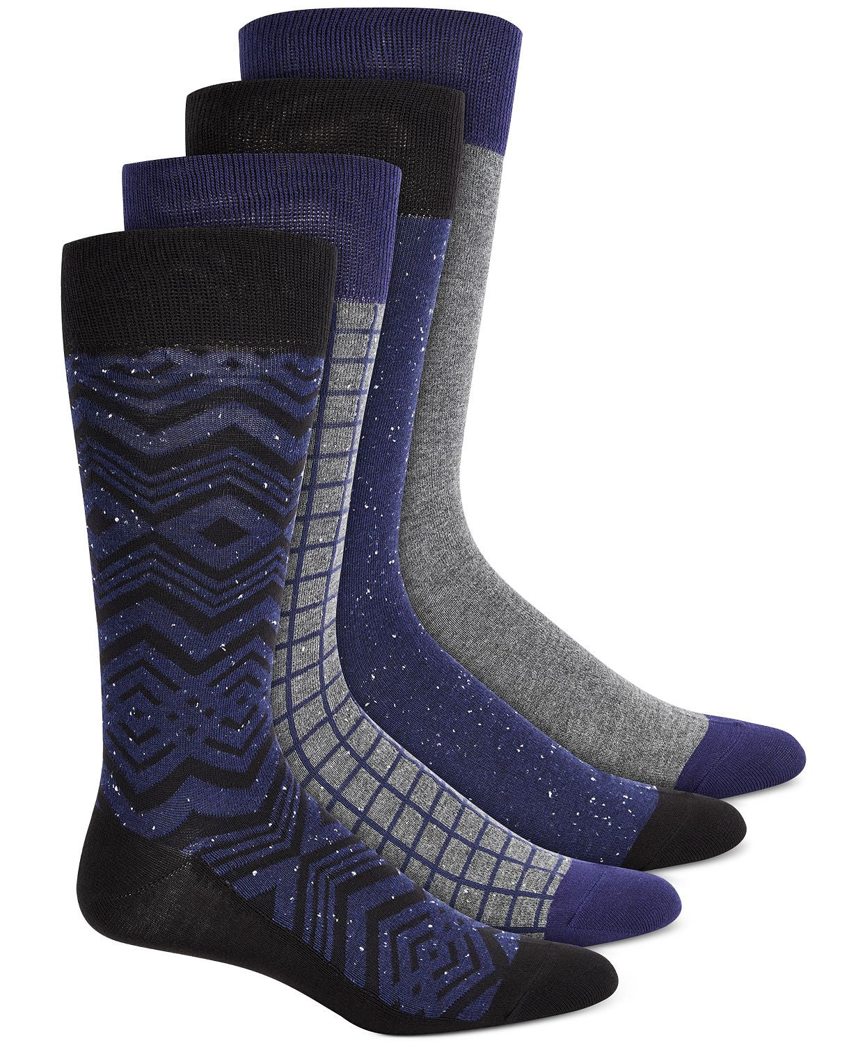 Alfani 4-pk. Printed Socks Navy Grey Multi