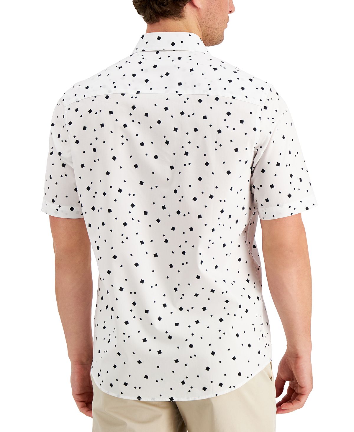 Alfani Abstract Geo Print Shirt Bright White