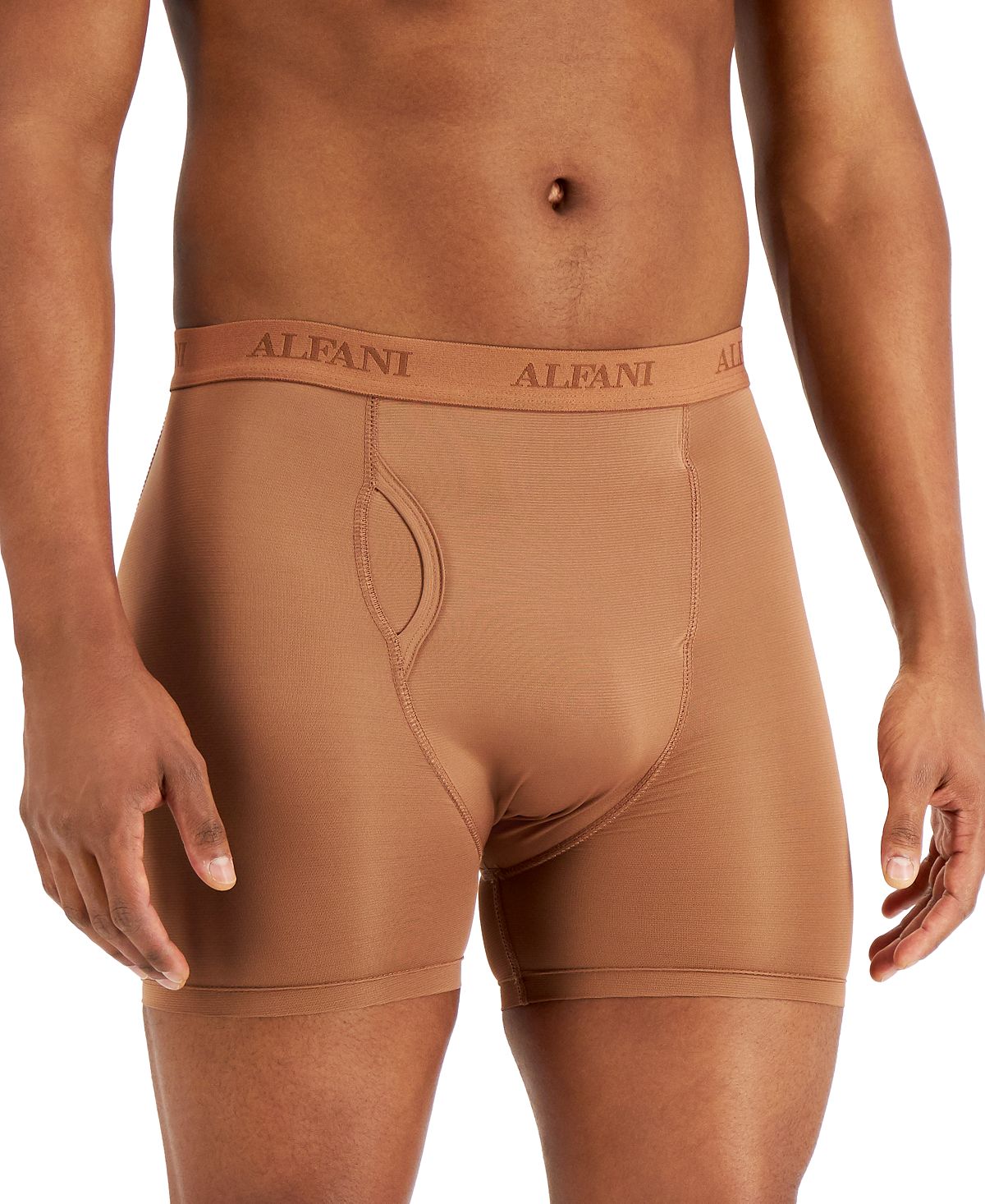 Alfani Air Mesh Quick-dry Moisture-wicking Boxer Briefs Brown