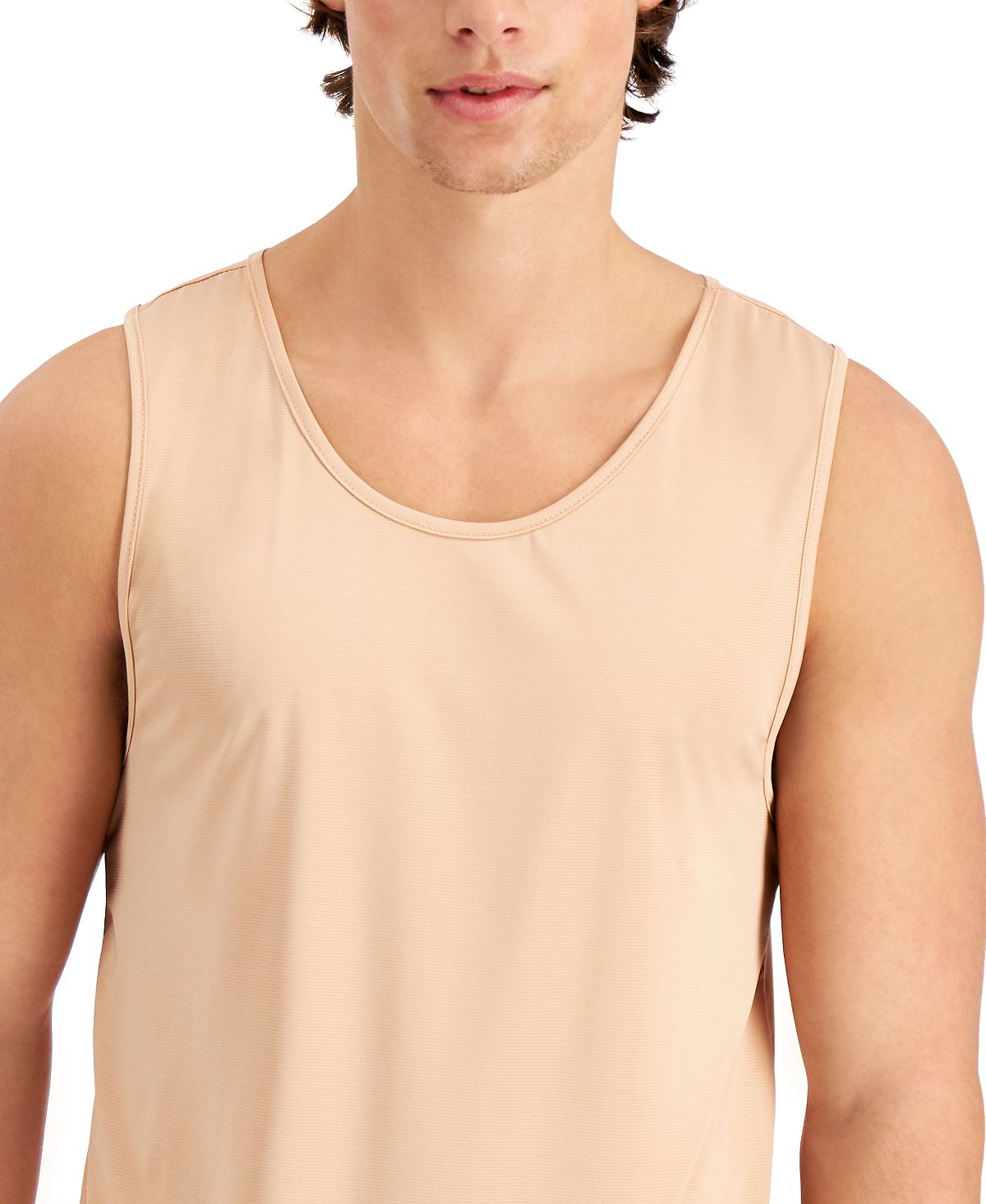 Alfani Air Mesh Undershirt Tank Beige