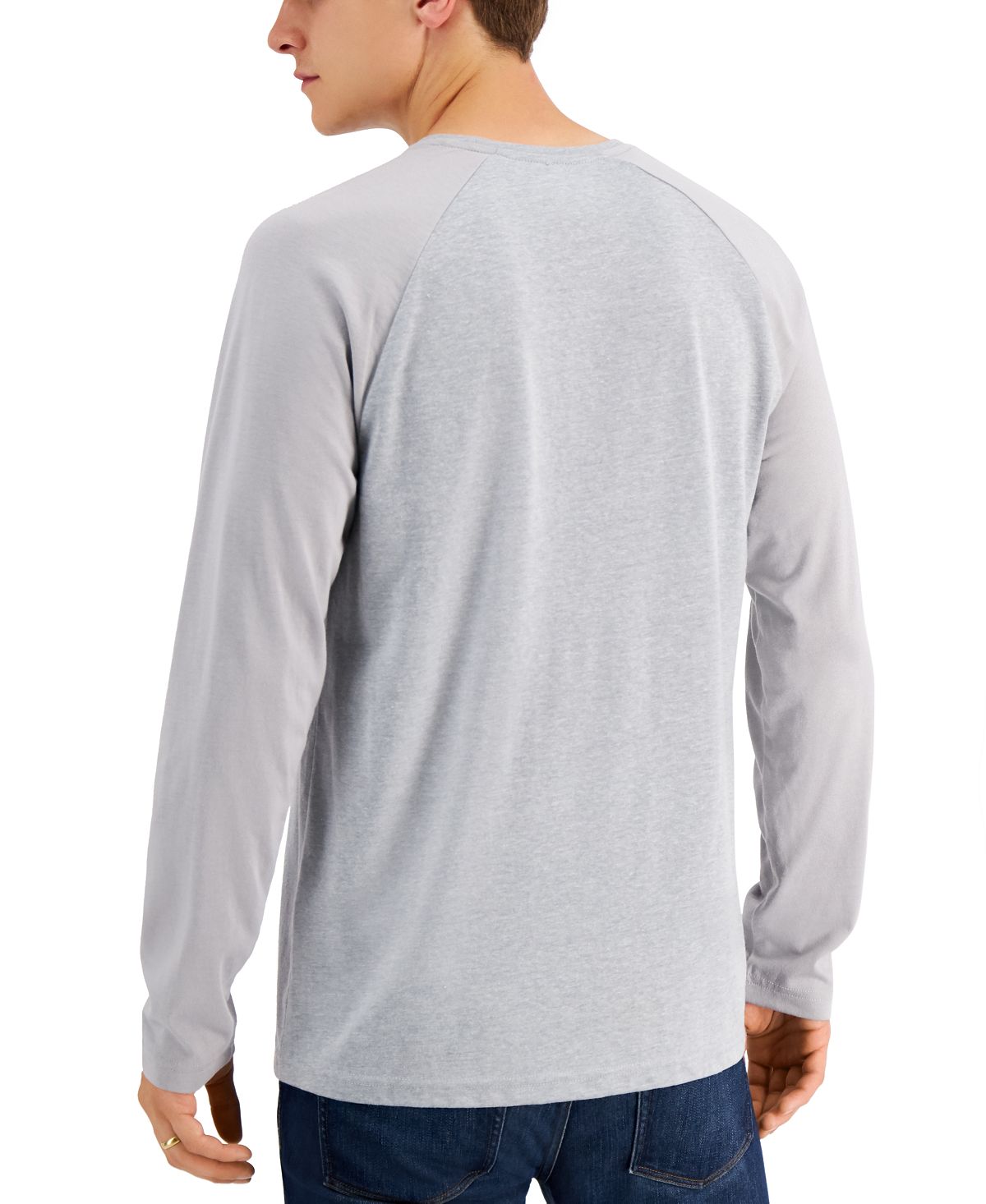 Alfani Alfatech Long-sleeve Shirt Casual Grey Opd