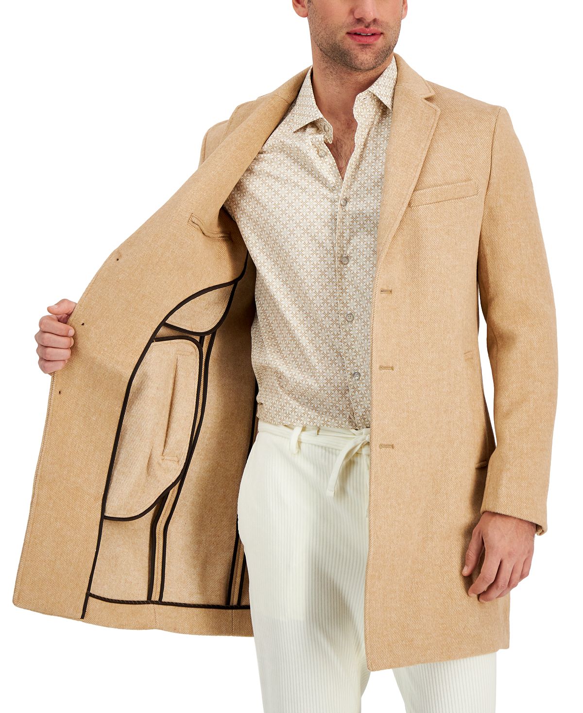 Alfani Bruno Coat Khaki Combo