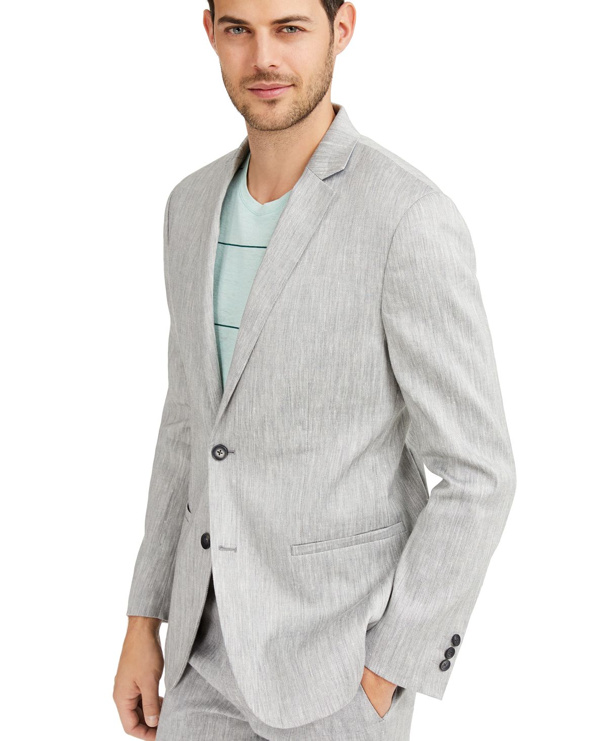 Alfani Classic-fit Stretch Solid Sport Coat Natural Gray