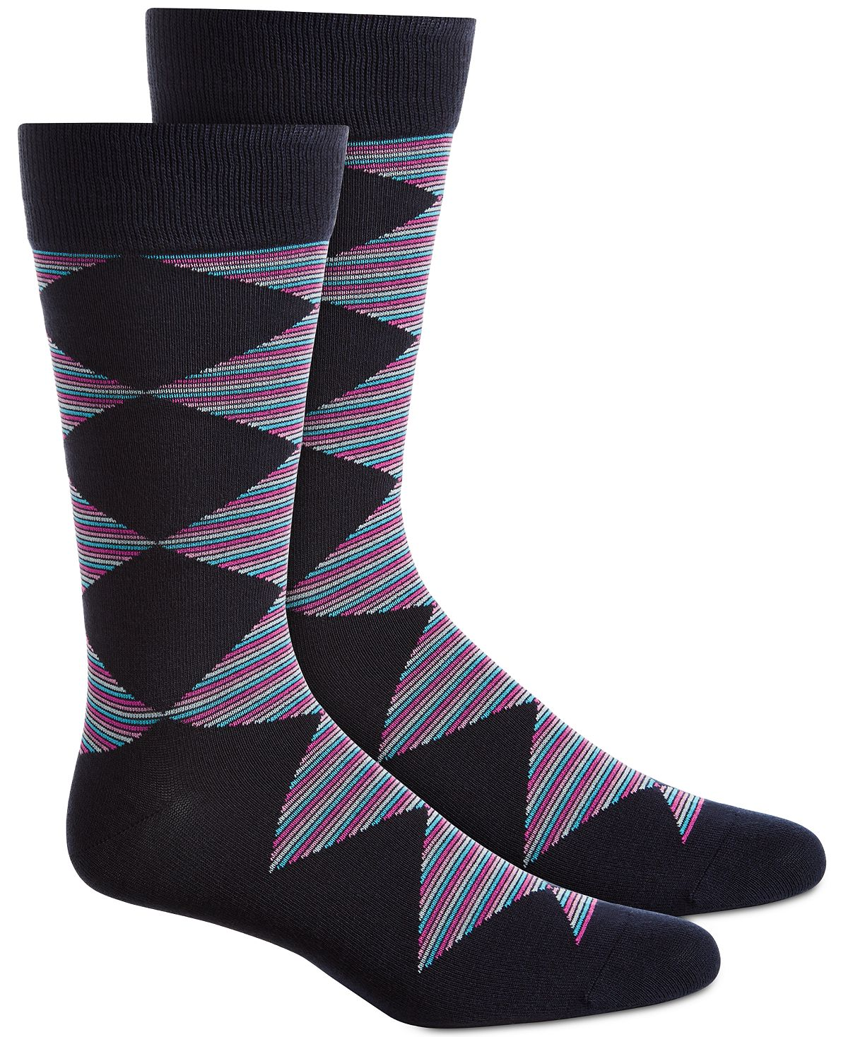 Alfani Diamond Striped Socks Lt/pasblue