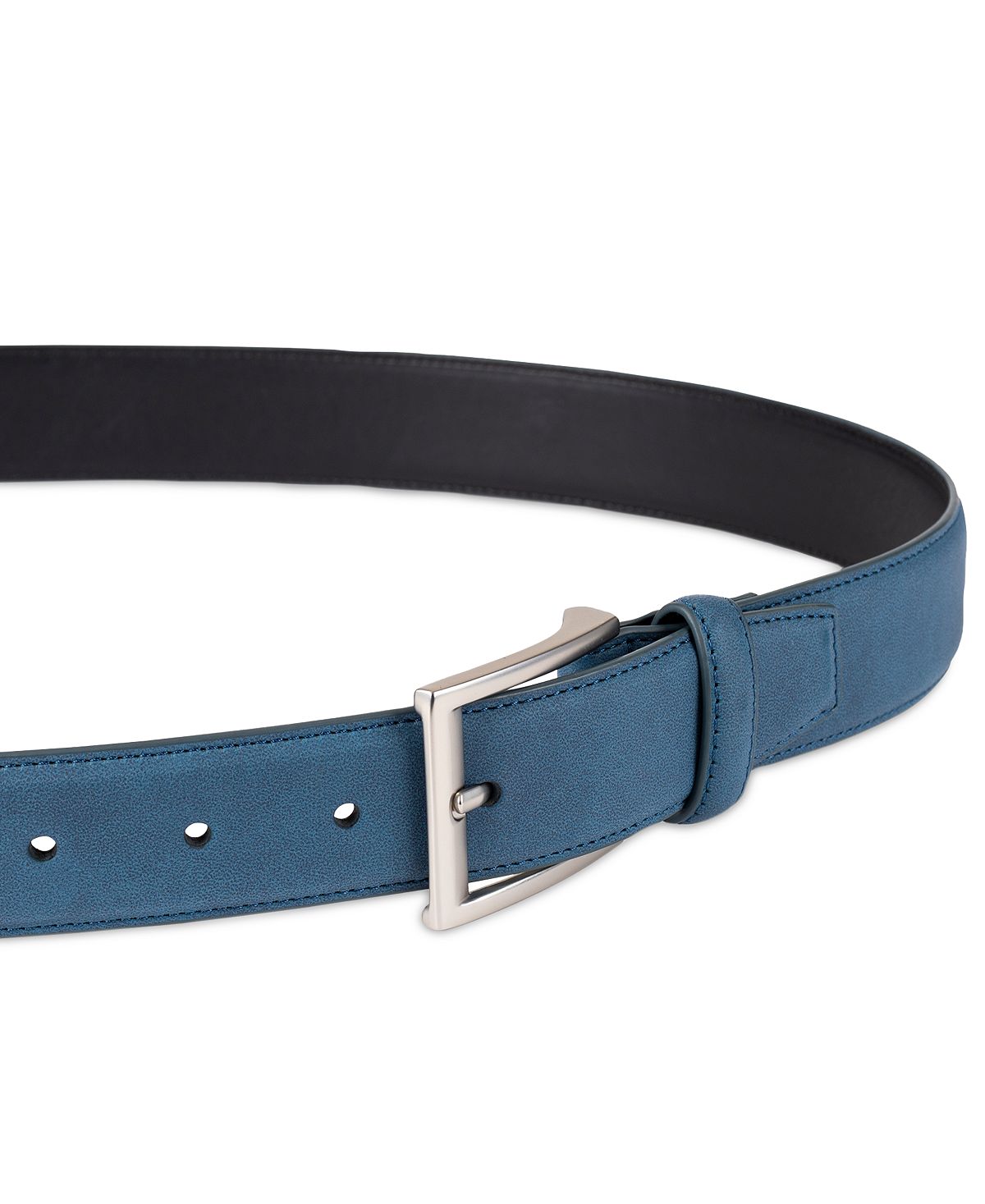 Alfani Faux-suede Belt Blue