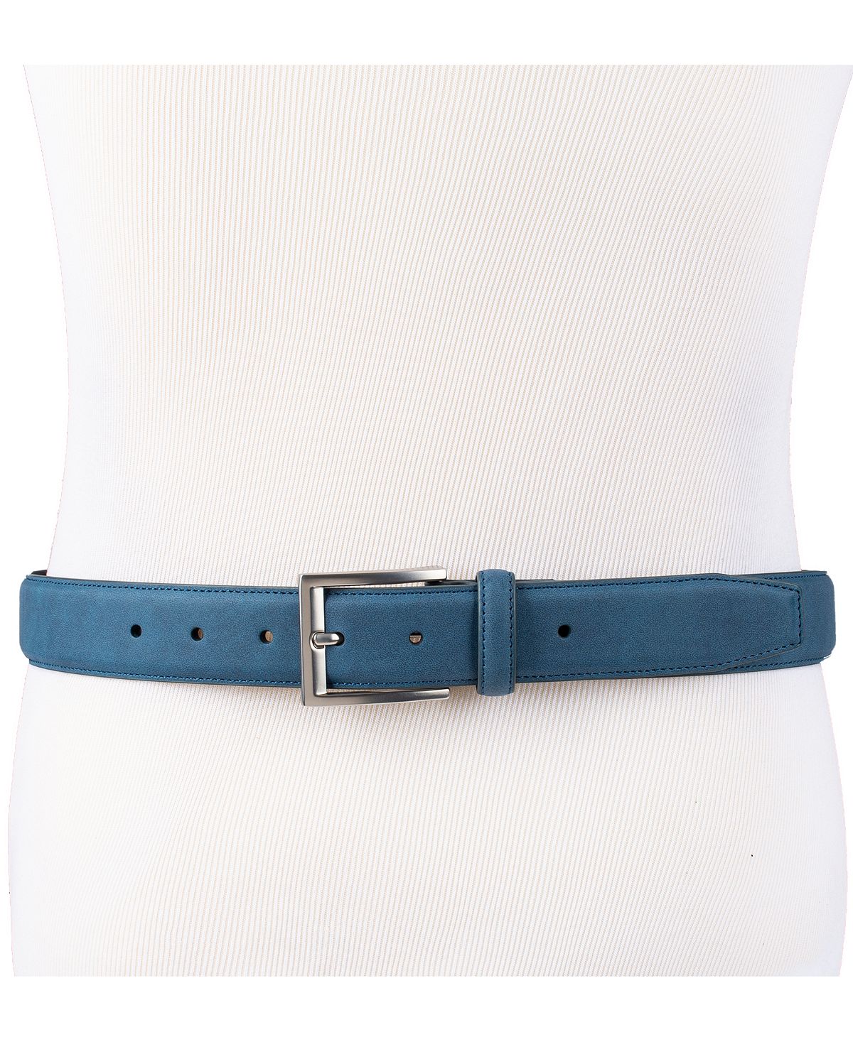 Alfani Faux-suede Belt Blue