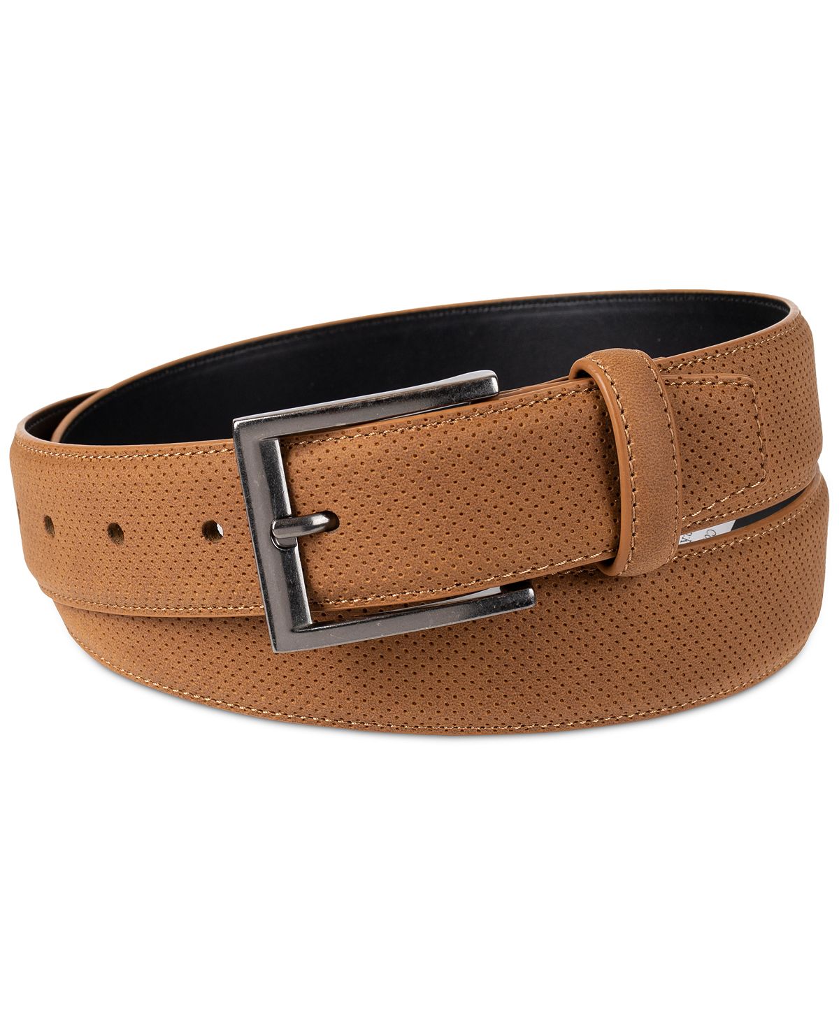 Alfani Faux-suede Belt Tan