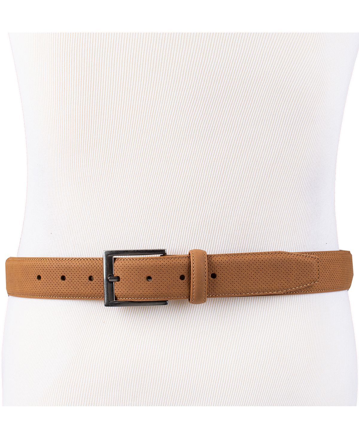 Alfani Faux-suede Belt Tan