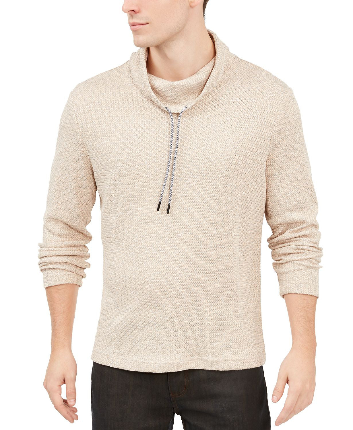 Alfani Funnel-neck Hooded Sweatshirt Sandstone Heather