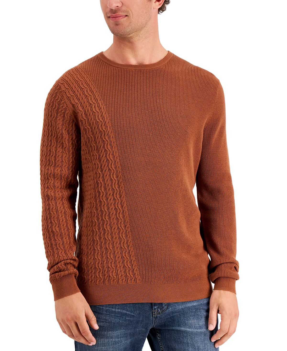 Alfani Geo-stich Sweater Tortoise Shell