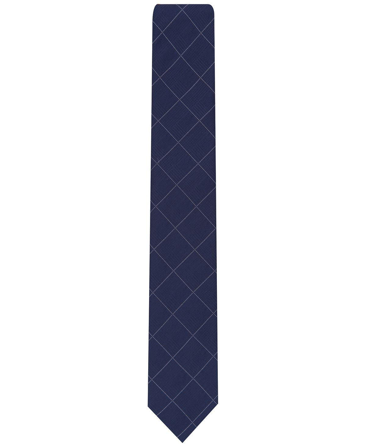 Alfani Gering Plaid Tie Navy