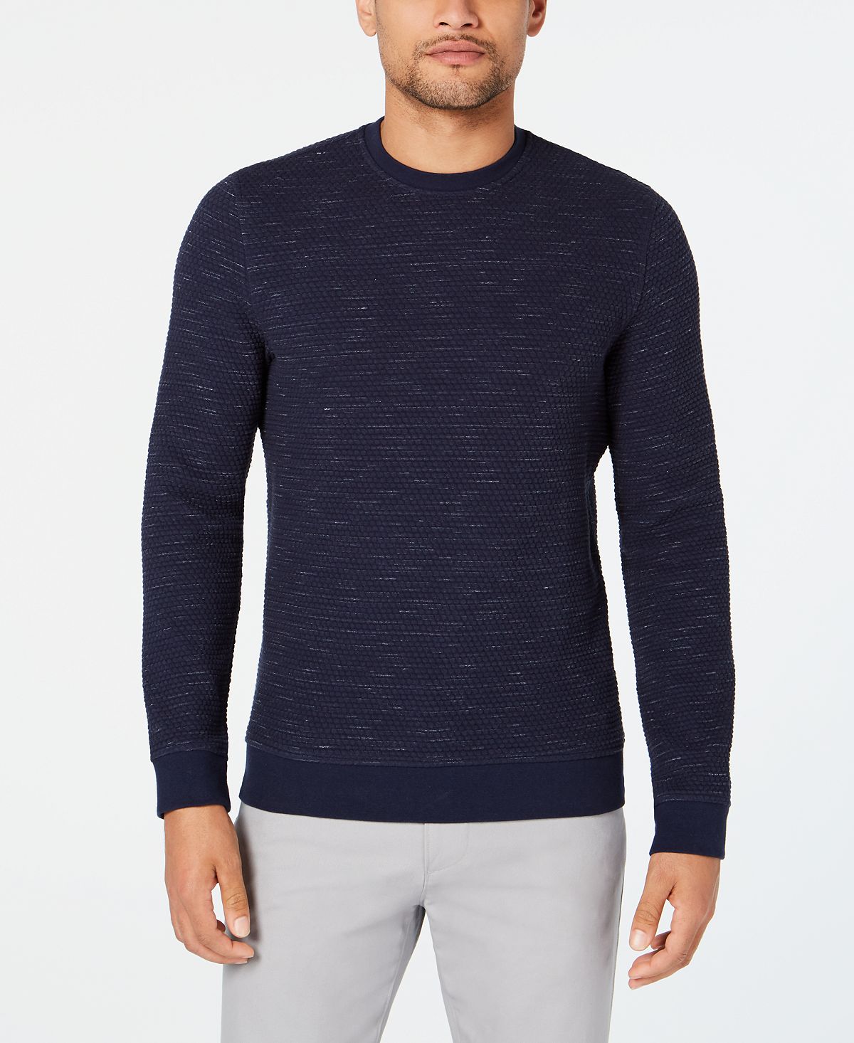 Alfani Heathered Sweatshirt Blue Midnight