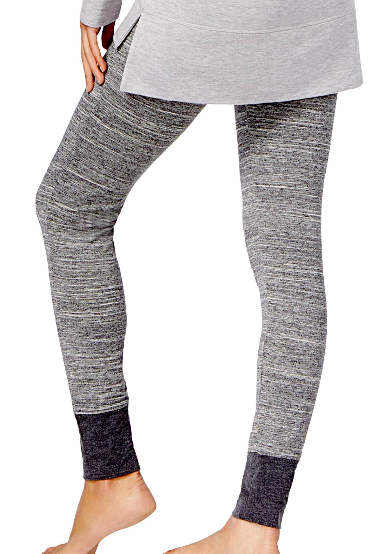 Alfani Intimates Charcoal-Grey Space-Dye Printed Jogger Pajama Pant