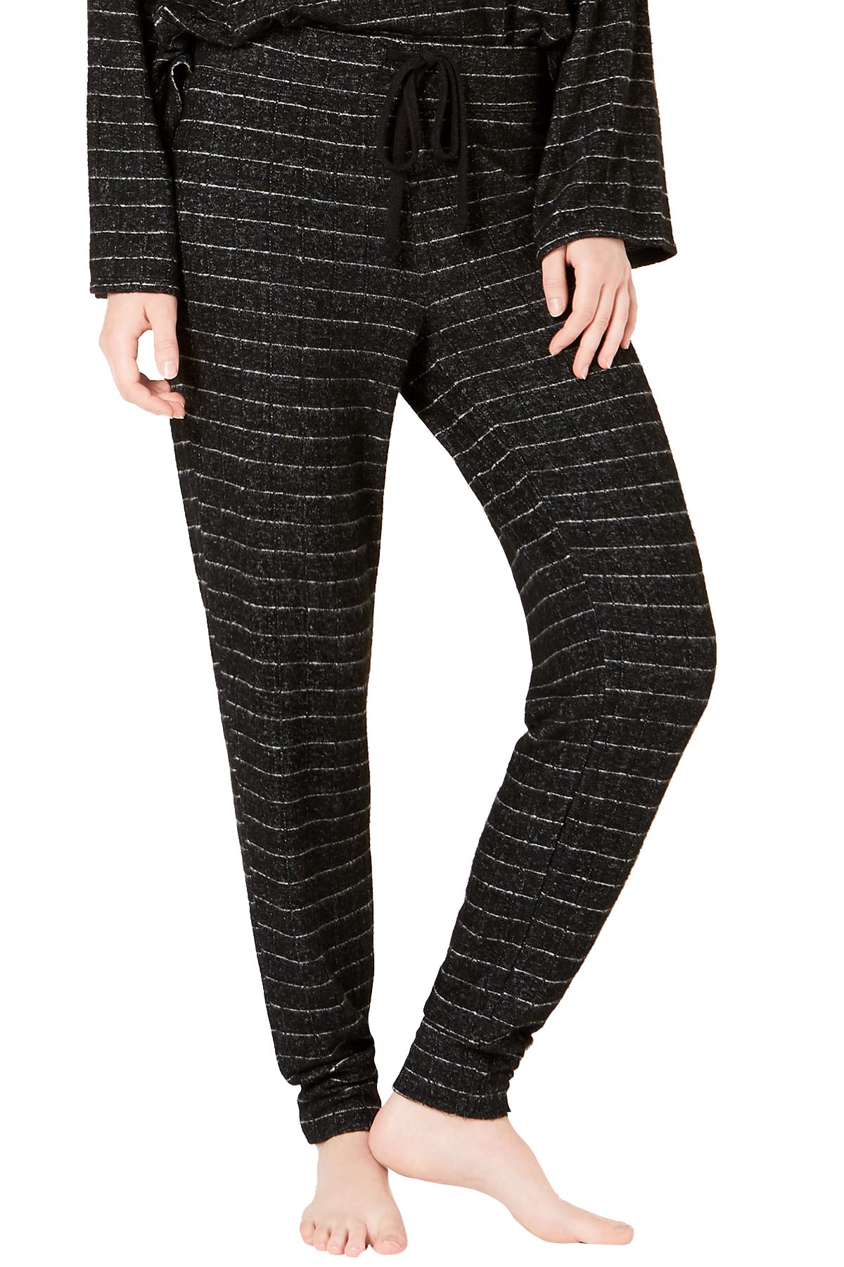 Alfani Intimates Charcoal Hacci-Grid Soft-Knit Jogger