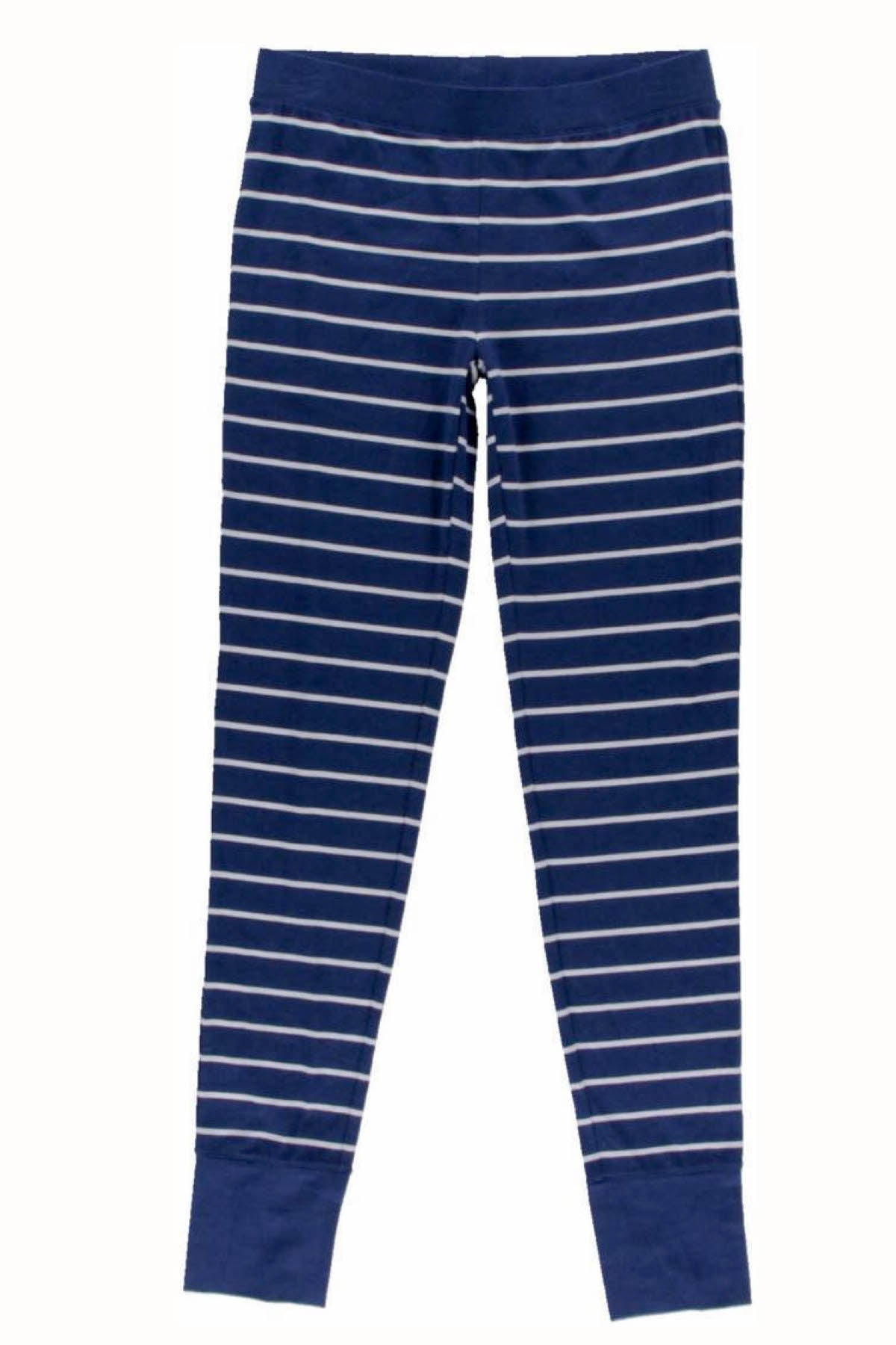 Alfani Intimates Navy Striped French-Terry Sleep Legging