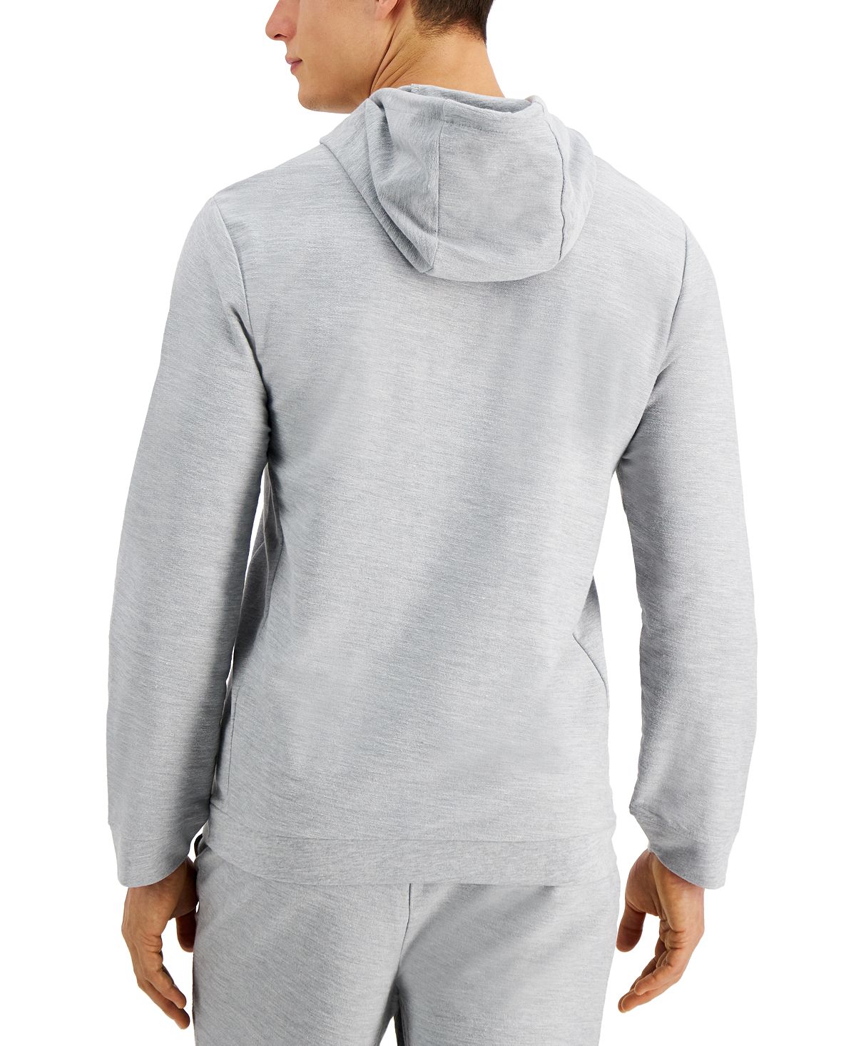 Alfani Moisture-wicking Pajama Hoodie Grey Heather