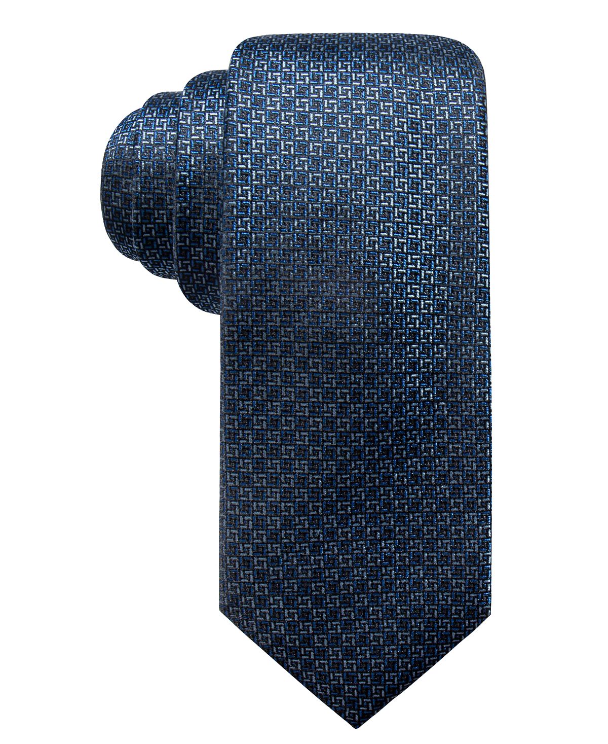 Alfani Natte Slim Silk Tie Navy