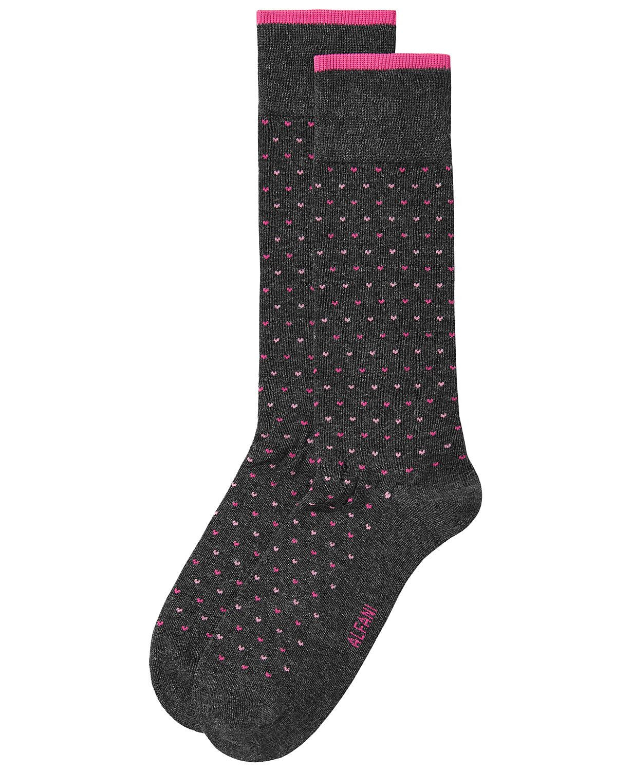 Alfani Patterned Socks Charcoal Pink