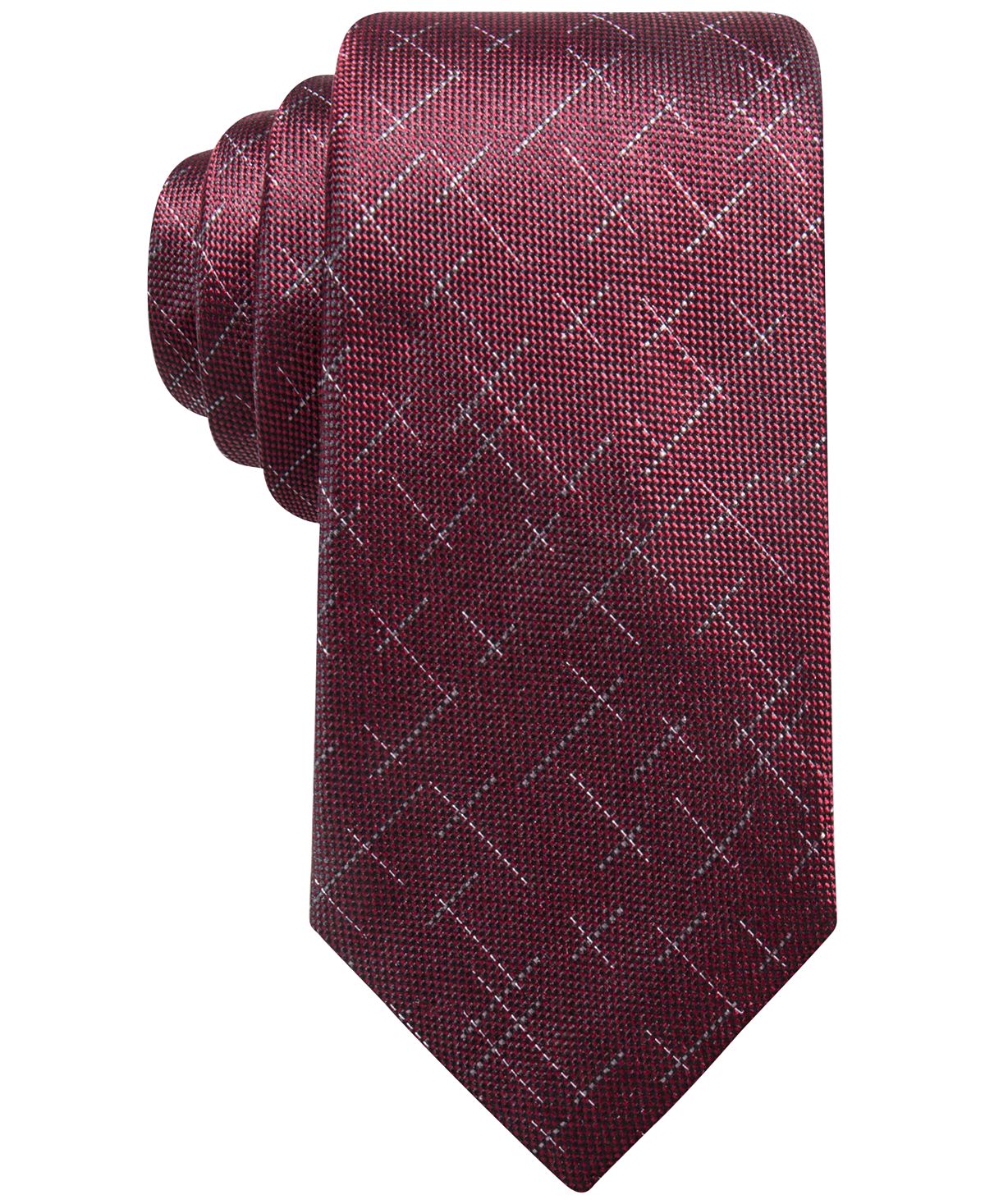 Alfani Reed Dash Silk Tie Wine