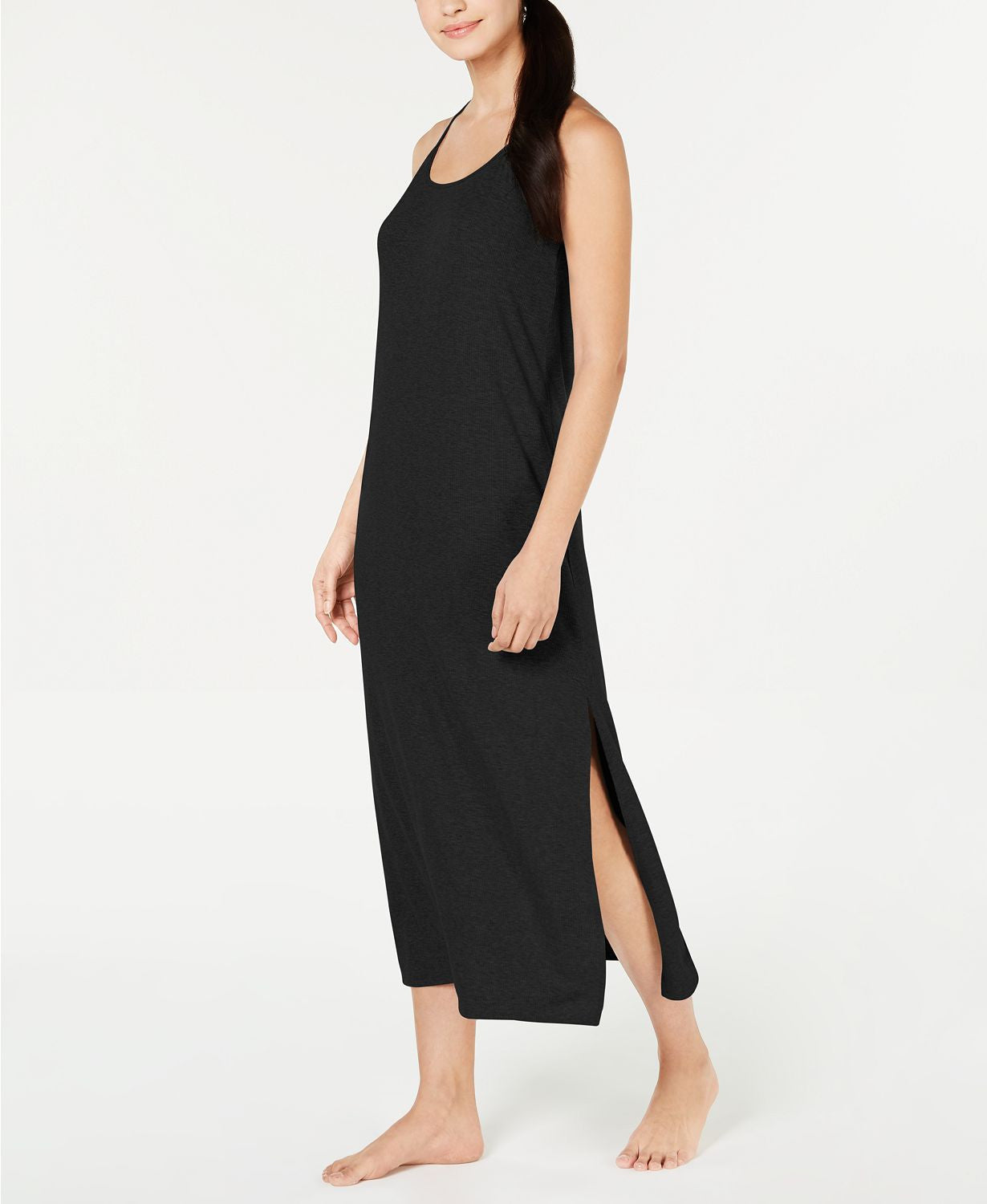 Alfani Ribbed Nightgown in Classic Black