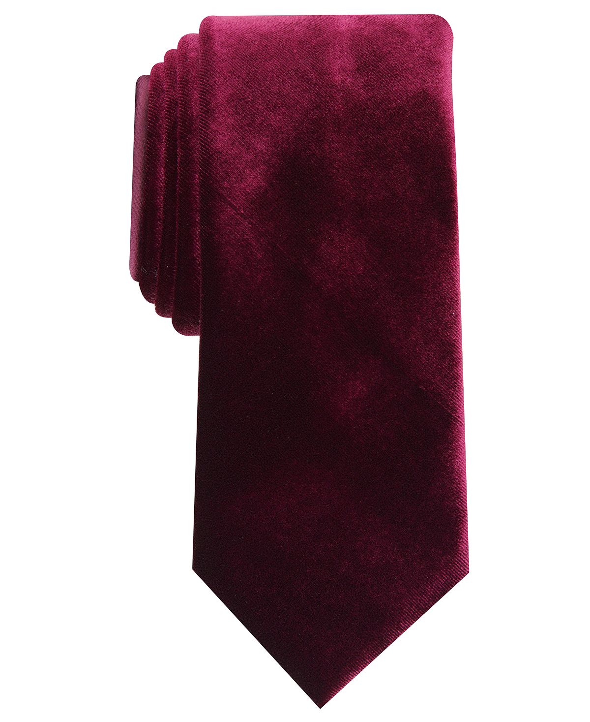 Alfani Slim Velvet Tie Burgundy