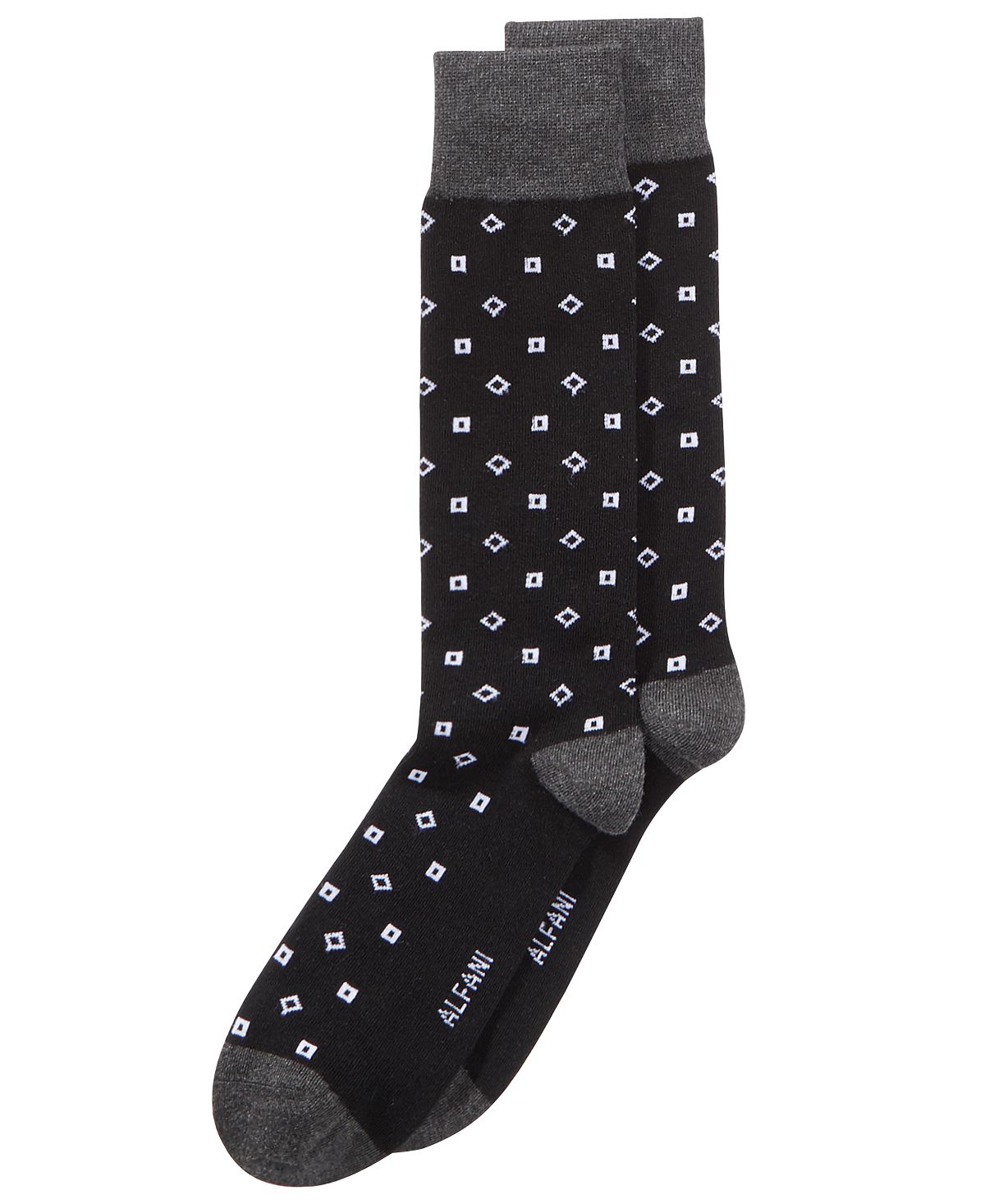 Alfani Square Dress Socks Black White