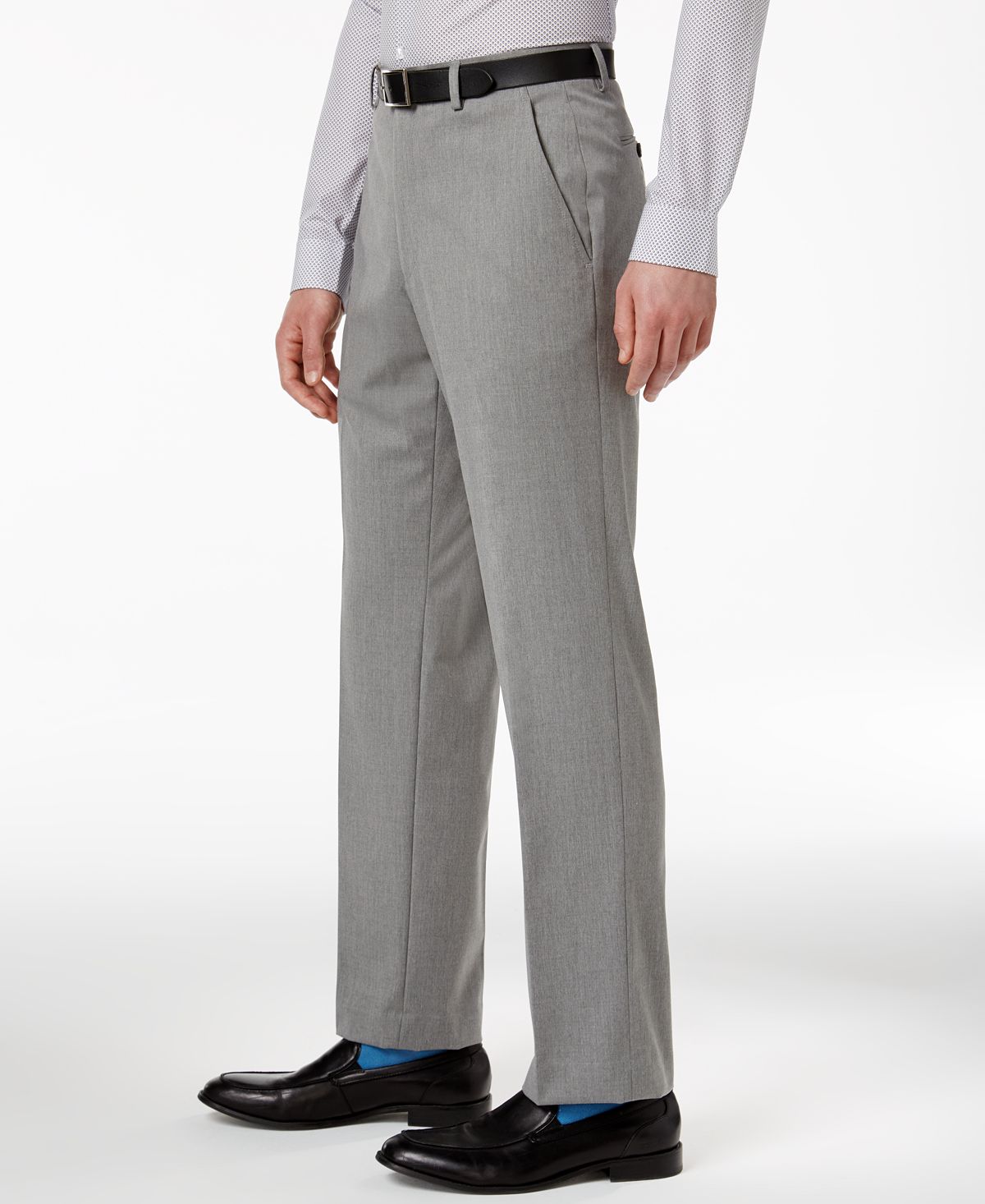 Alfani Stretch Performance Solid Slim-fit Pants Light Grey