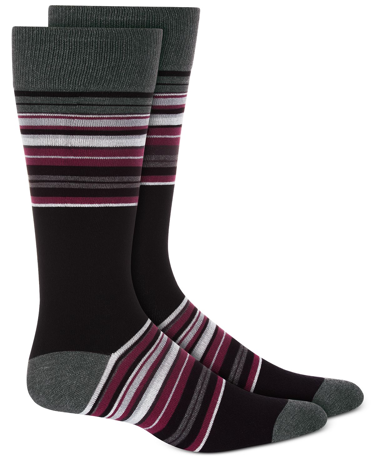 Alfani Striped Dress Socks Black Stripe