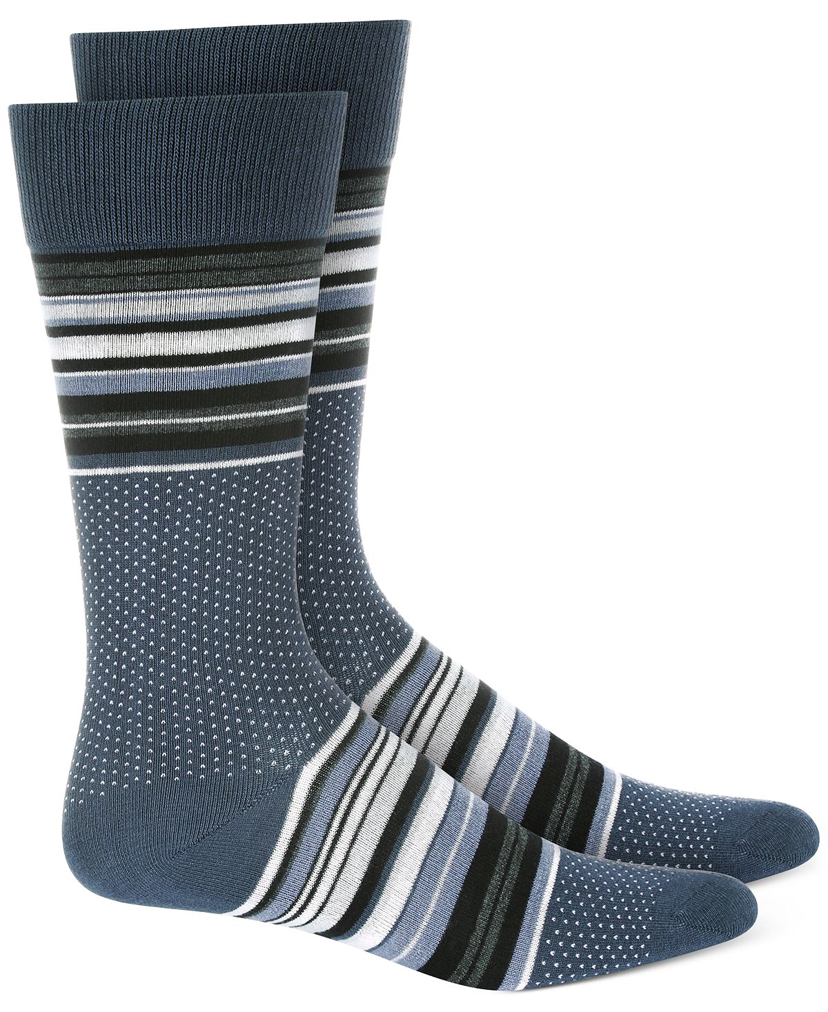 Alfani Striped Dress Socks Blue Multi Stripe