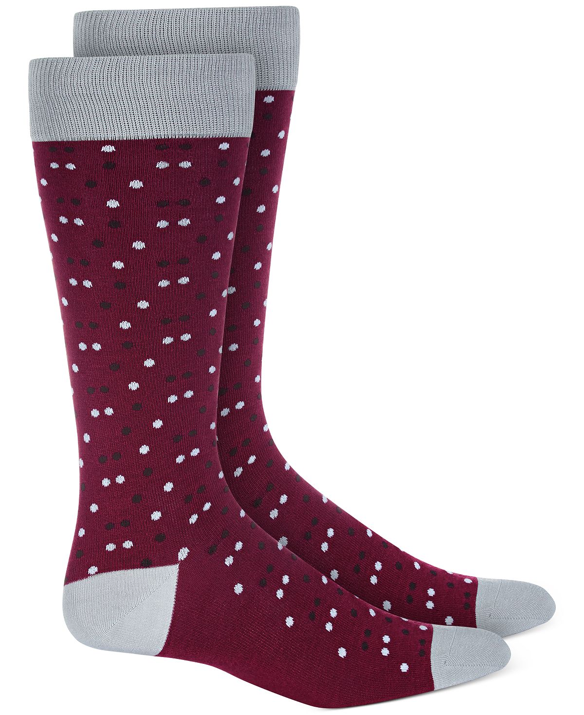 Alfani Striped Dress Socks Burgundy Dot