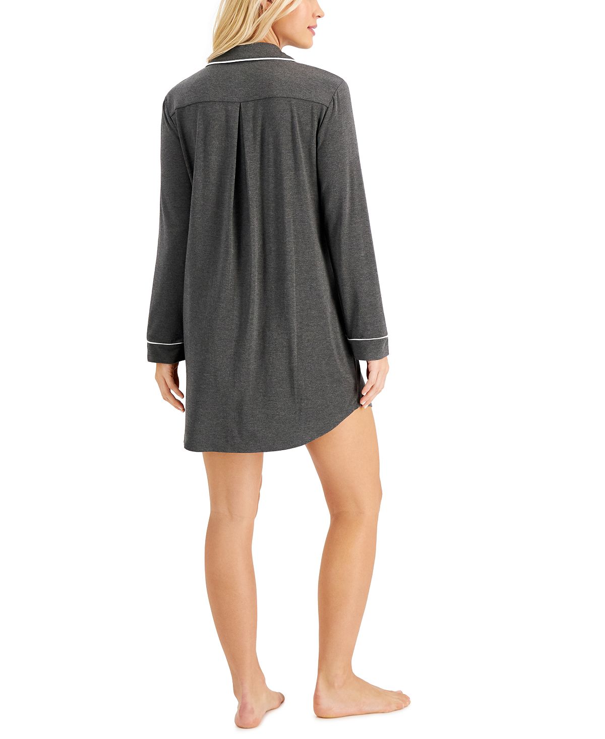 Alfani Super-soft Modal Basic Sleep Shirt Hy Charcoal