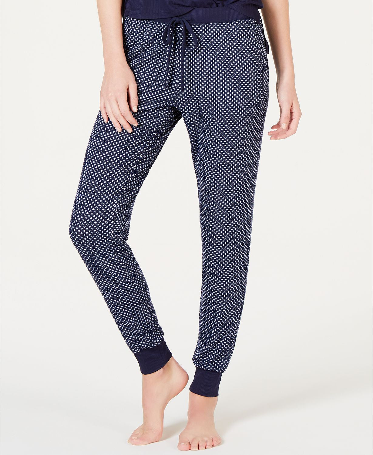 Alfani Ultra Soft Printed Joggers in Diamond Dot Navy