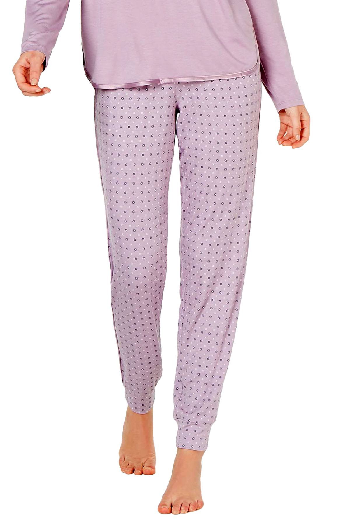 Alfani Ultra Soft Satin Trim Jogger Pant in Lavender Jewel