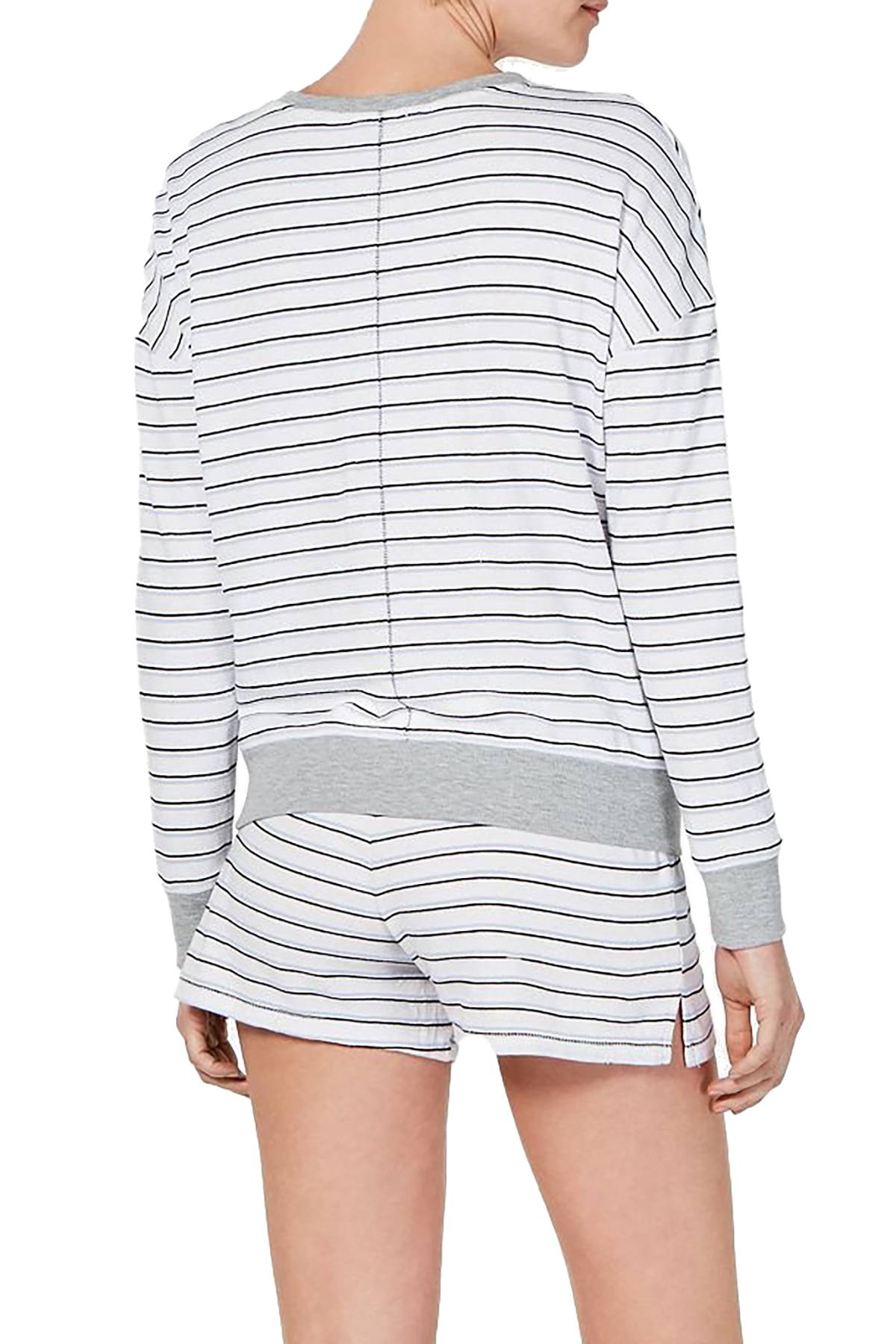 Alfani Ultra Soft Striped Pajama Short in Varsity Stripe White