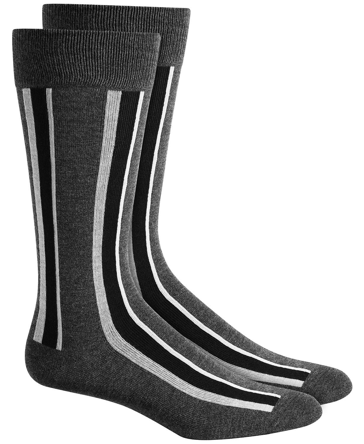 Alfani Vertical Stripe Socks Black Combo