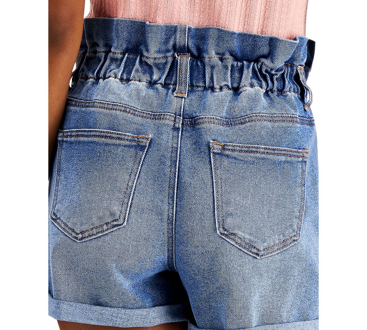 Almost Famous Ynq Denim Cuffed Ripped Shorts Medium Wash