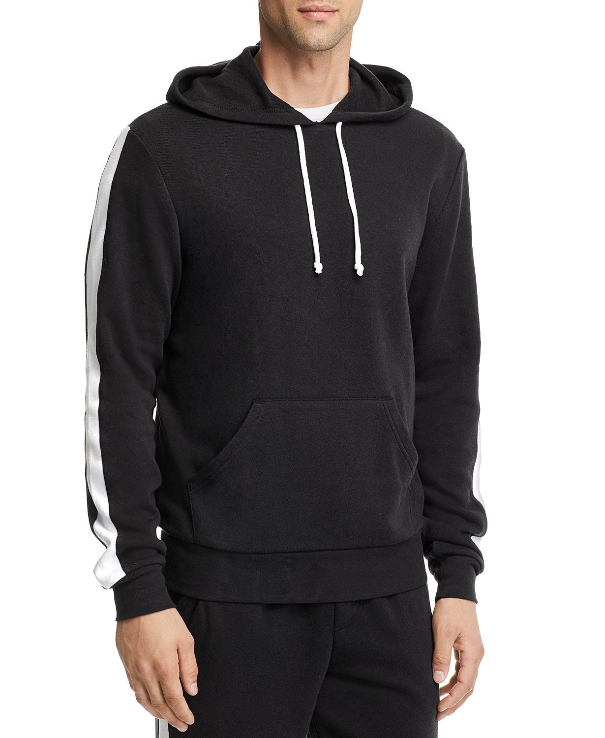 Alternative Side-stripe Hooded Sweatshirt Black/white