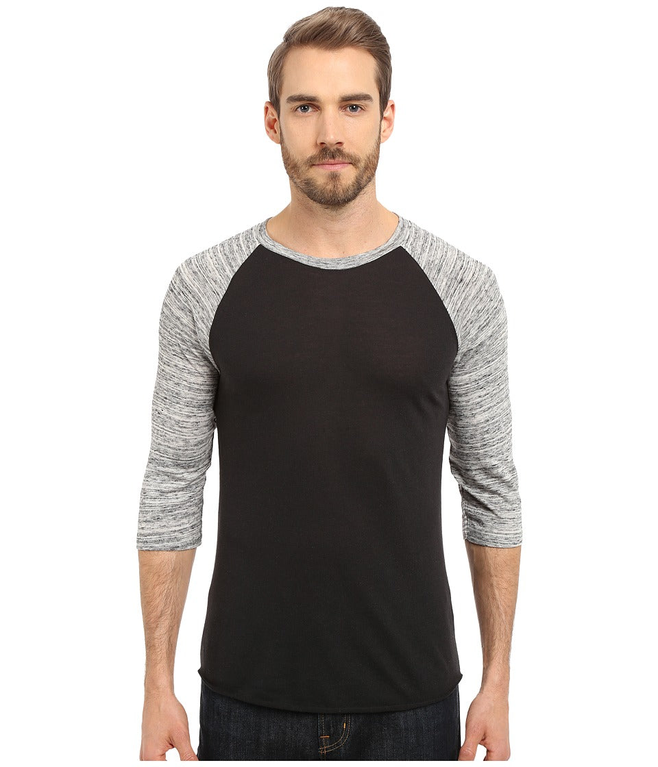 Alternative Space Dye Baseball Tee Black/Urban Grey