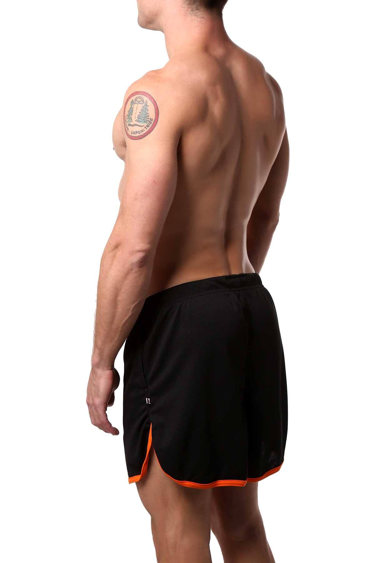 American Jock Black/Orange Aktivo Short w/ Built in Jocktrap