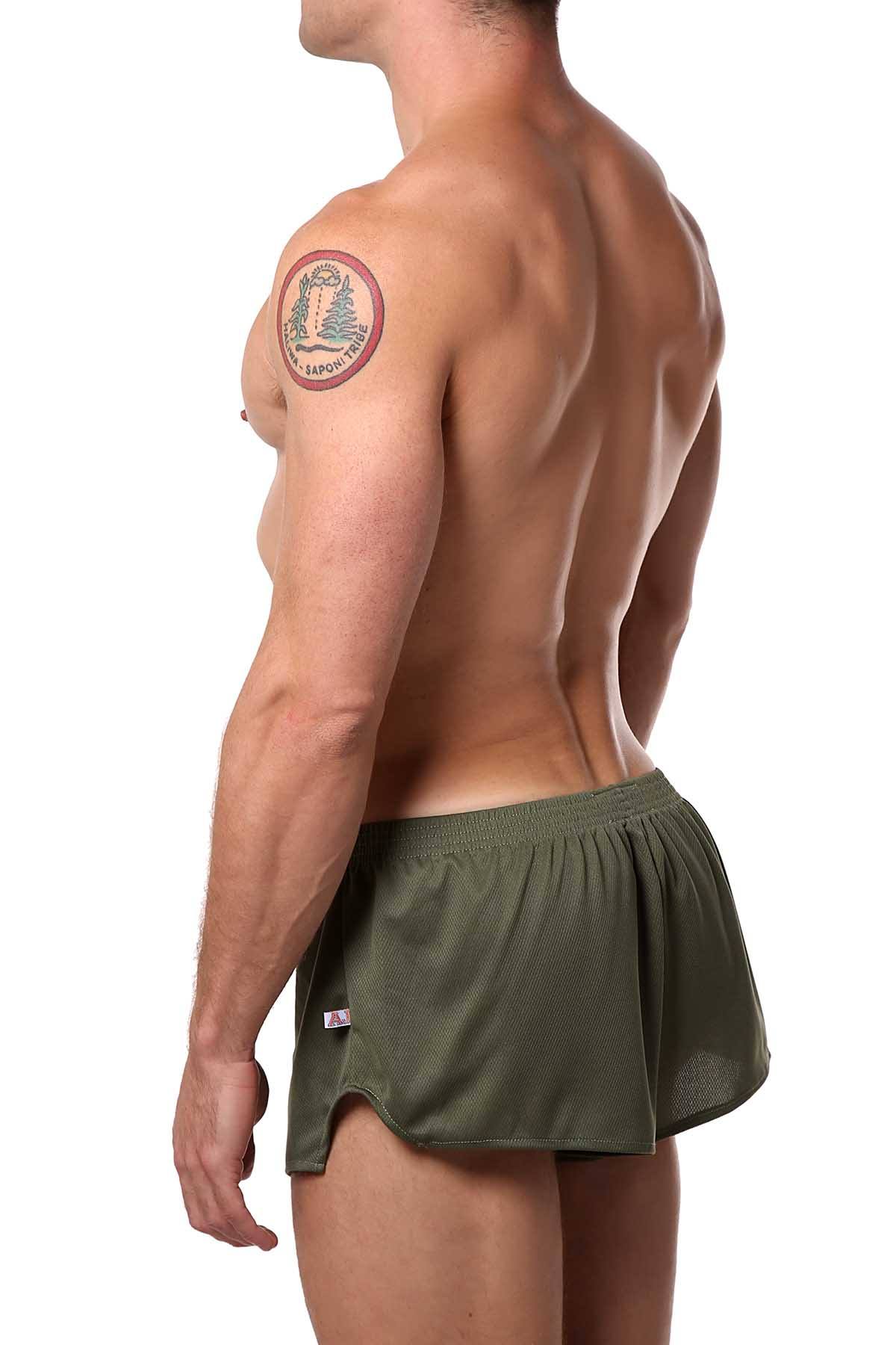 American Jock Olive-Green Sprint Running Short