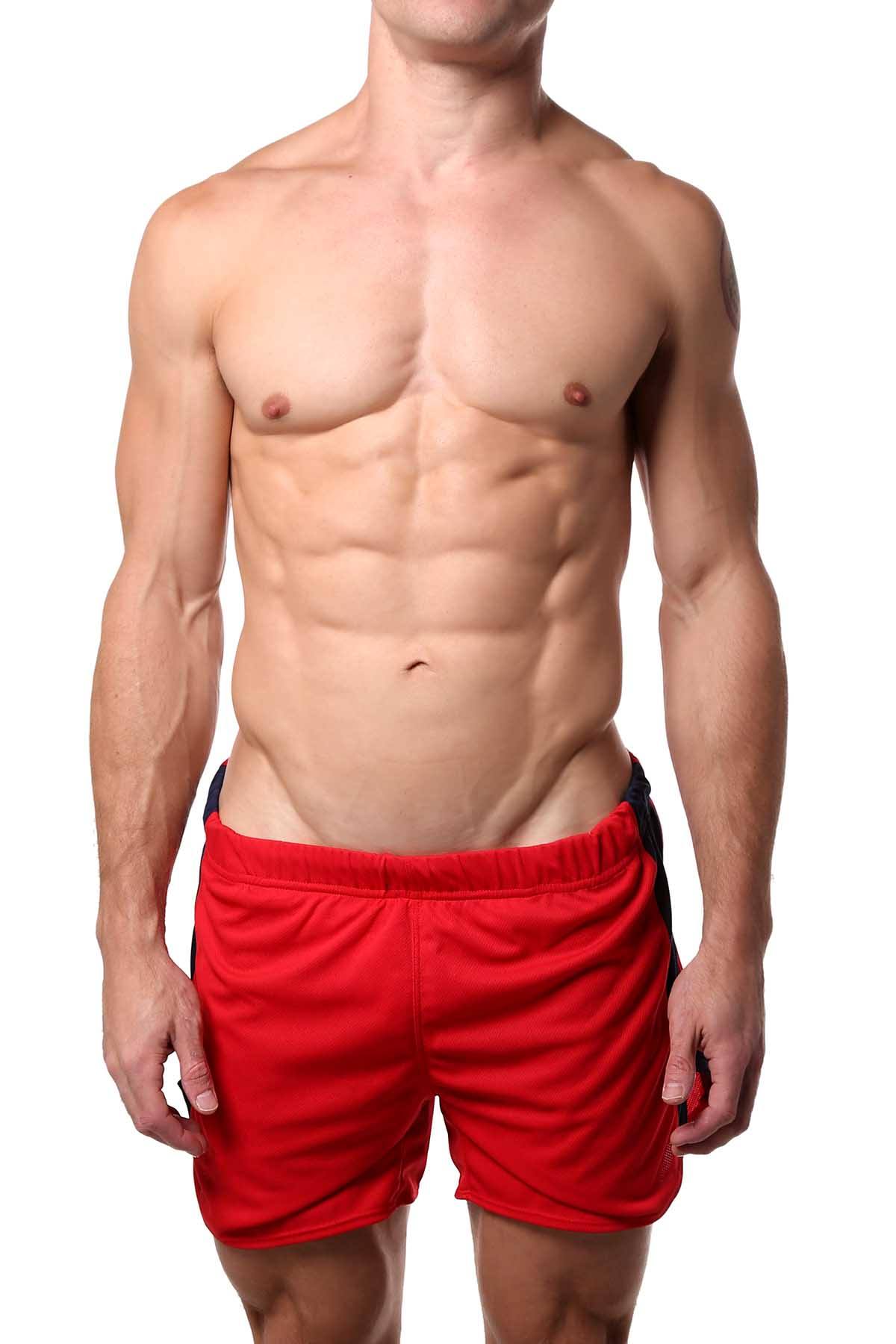 American Jock Red Spring Running Short w Built-in Jock