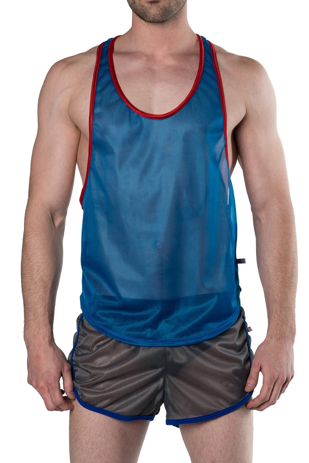 American Jock Royal/Red Athletics Muscle Tee