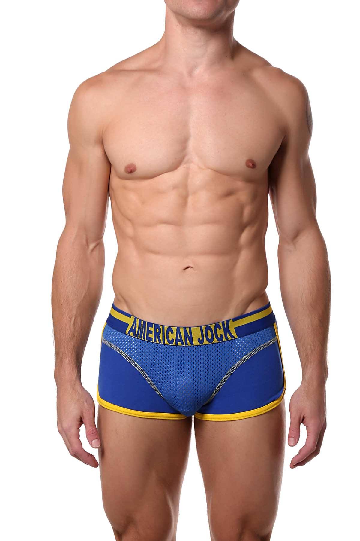 American Jock Royal/Yellow Athletic Square-Cut Brief