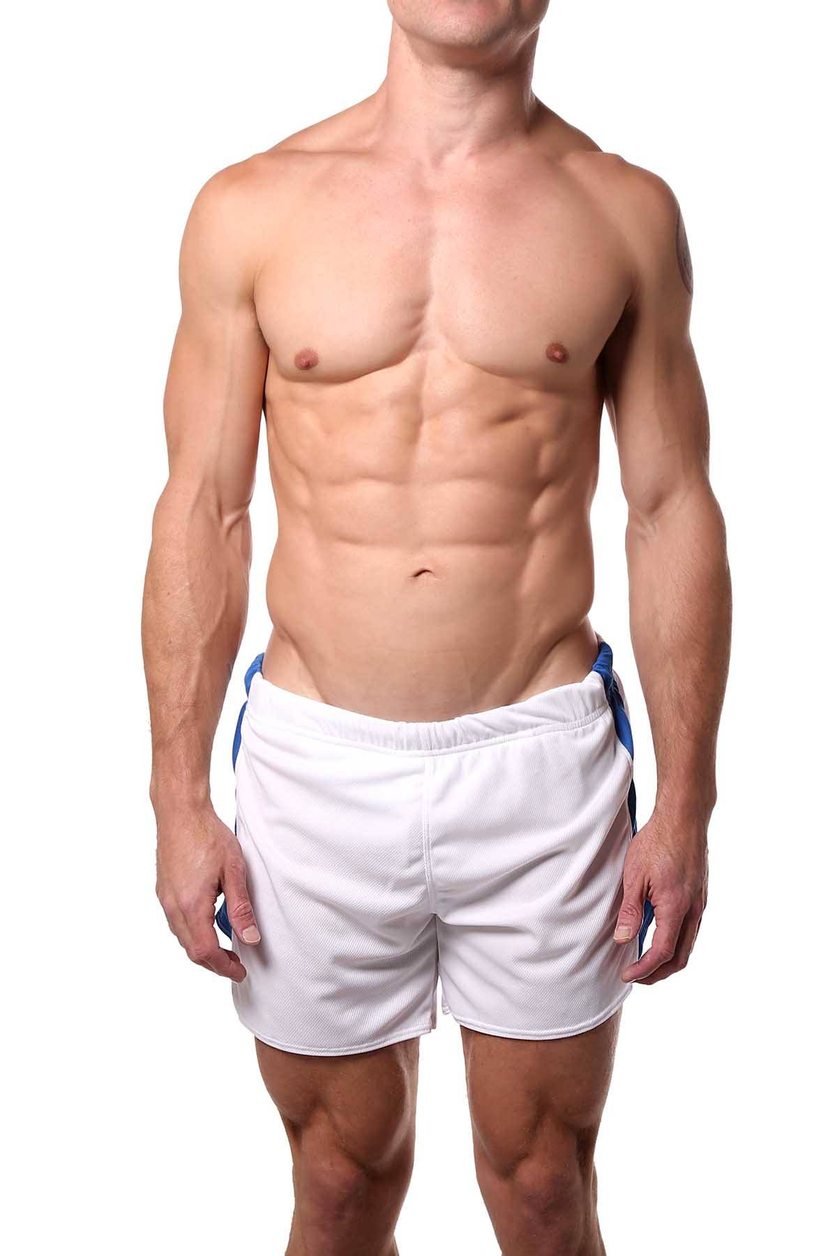 American Jock White Spring Running Short w Built-in Jock