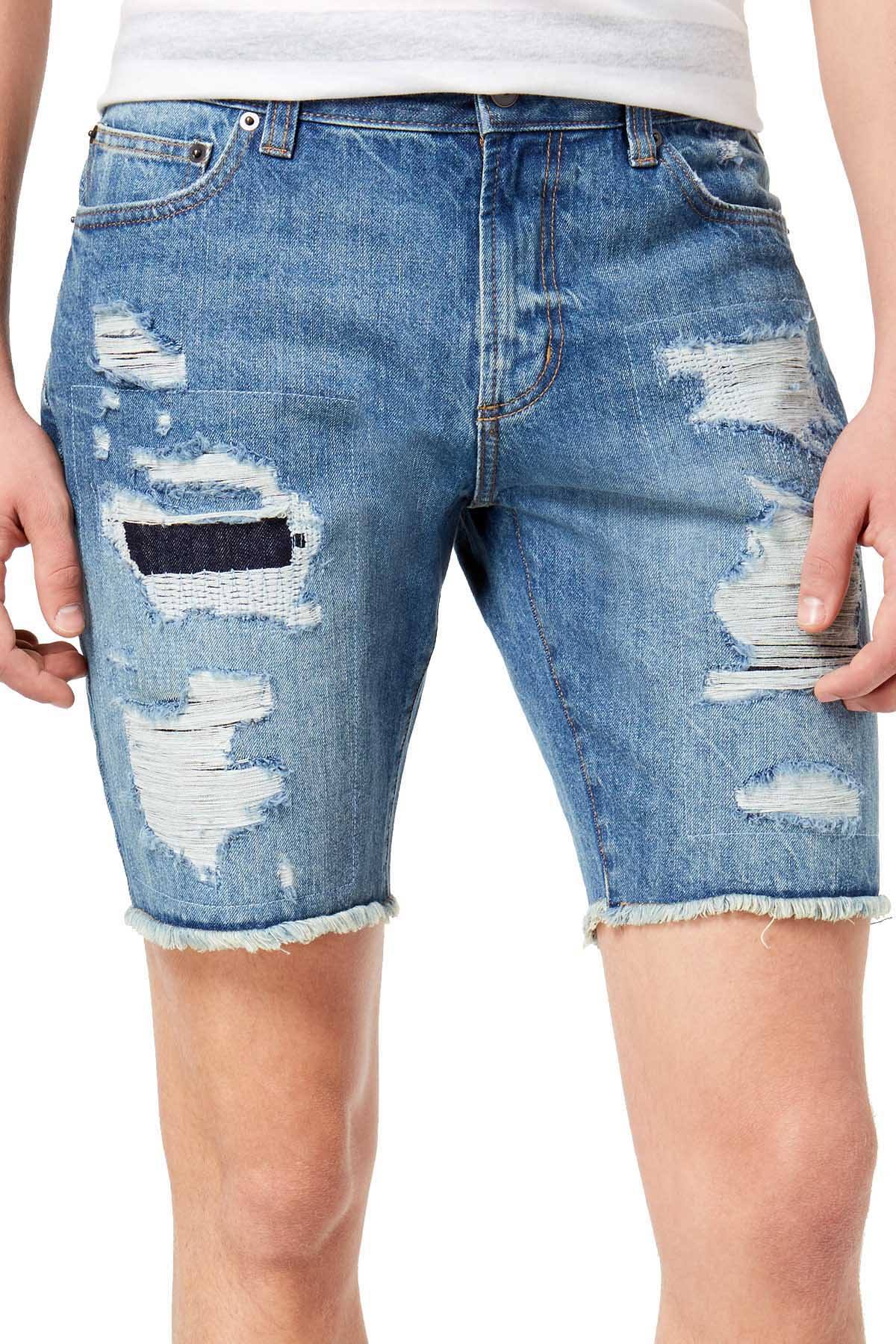 American Rag Blue Skies Wash Ripped Denim Short